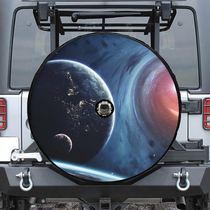 Endless Space Print Tire Cover With Camera Hole
