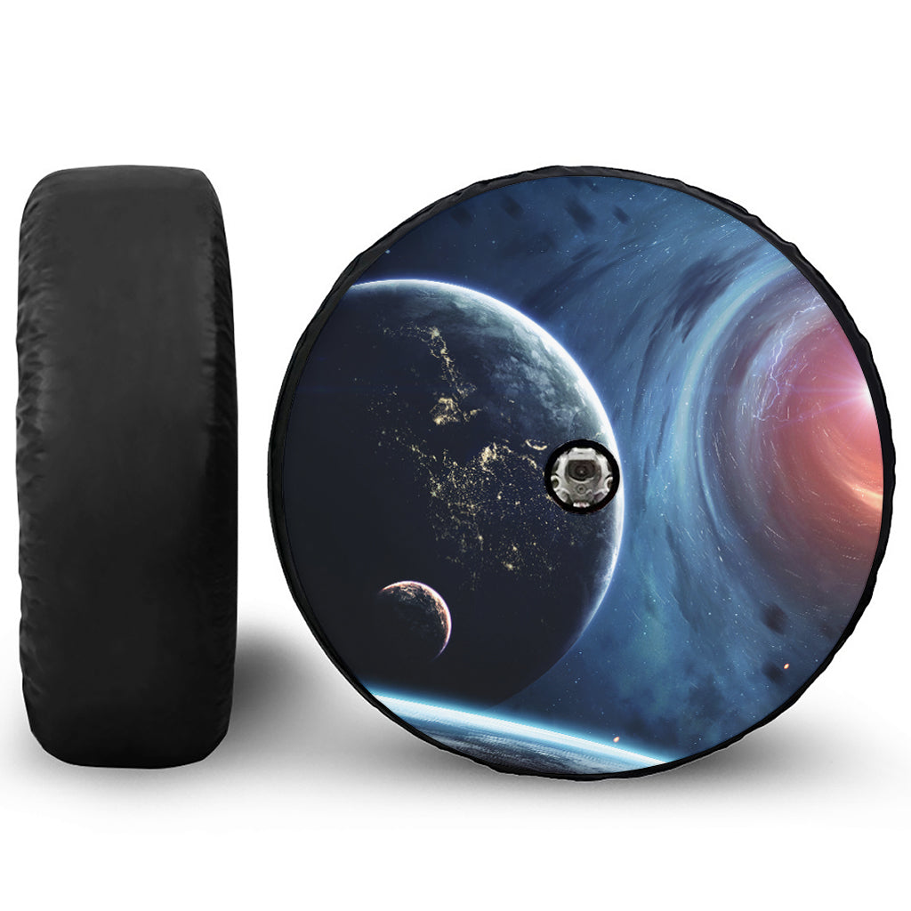 Endless Space Print Tire Cover With Camera Hole