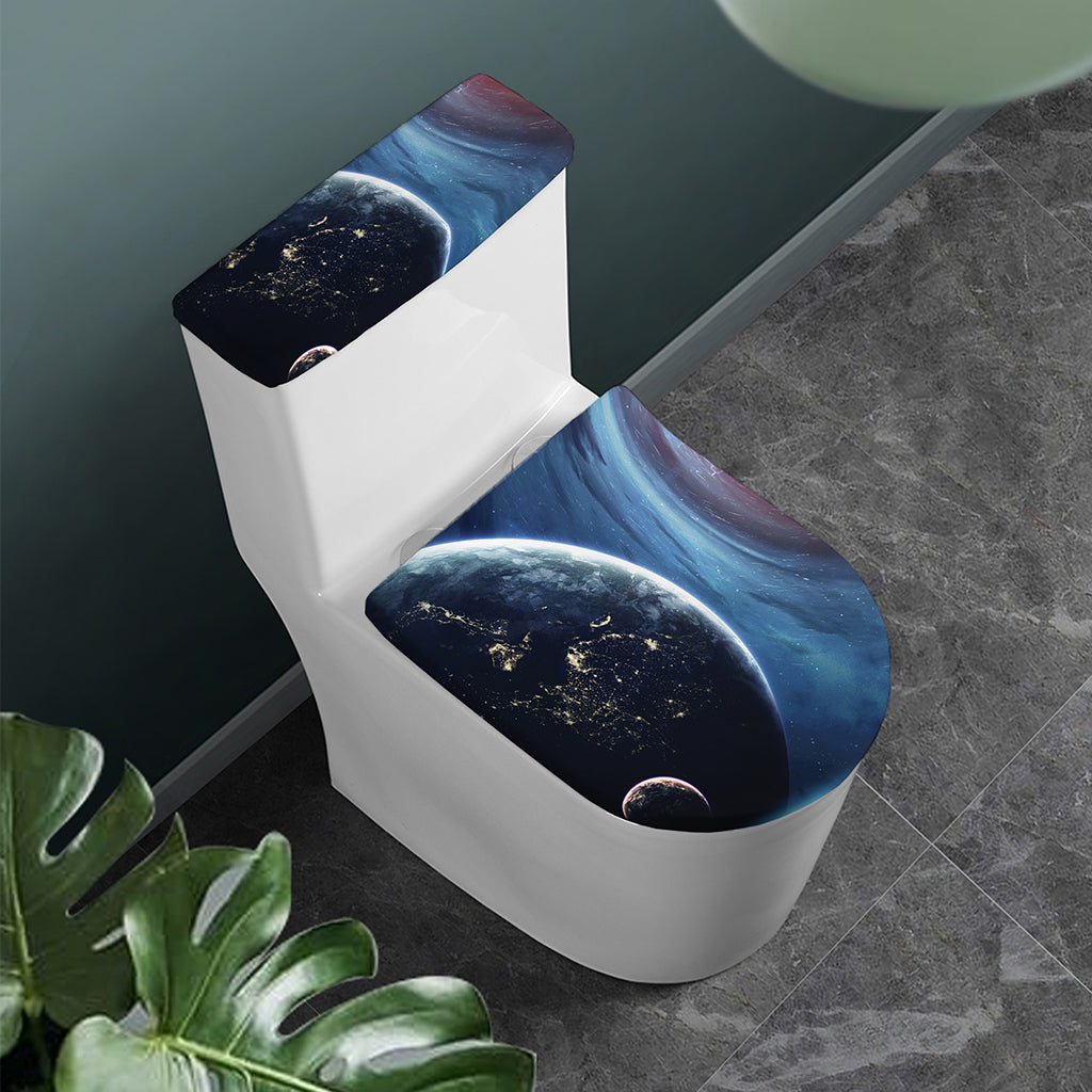 Endless Space Print Toilet Lid And Tank Cover Set