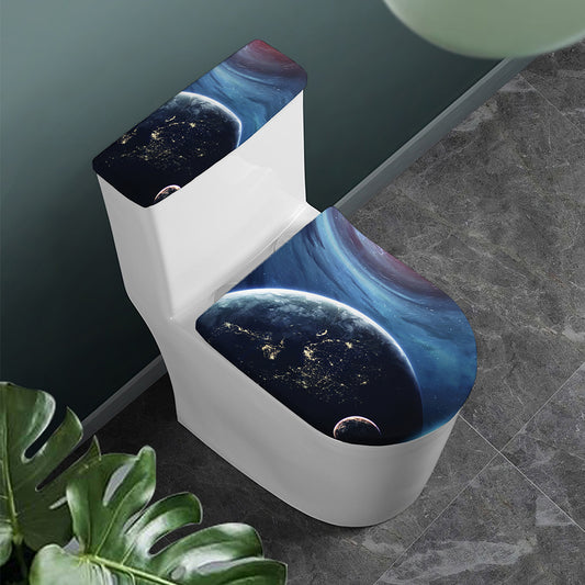 Endless Space Print Toilet Lid And Tank Cover Set