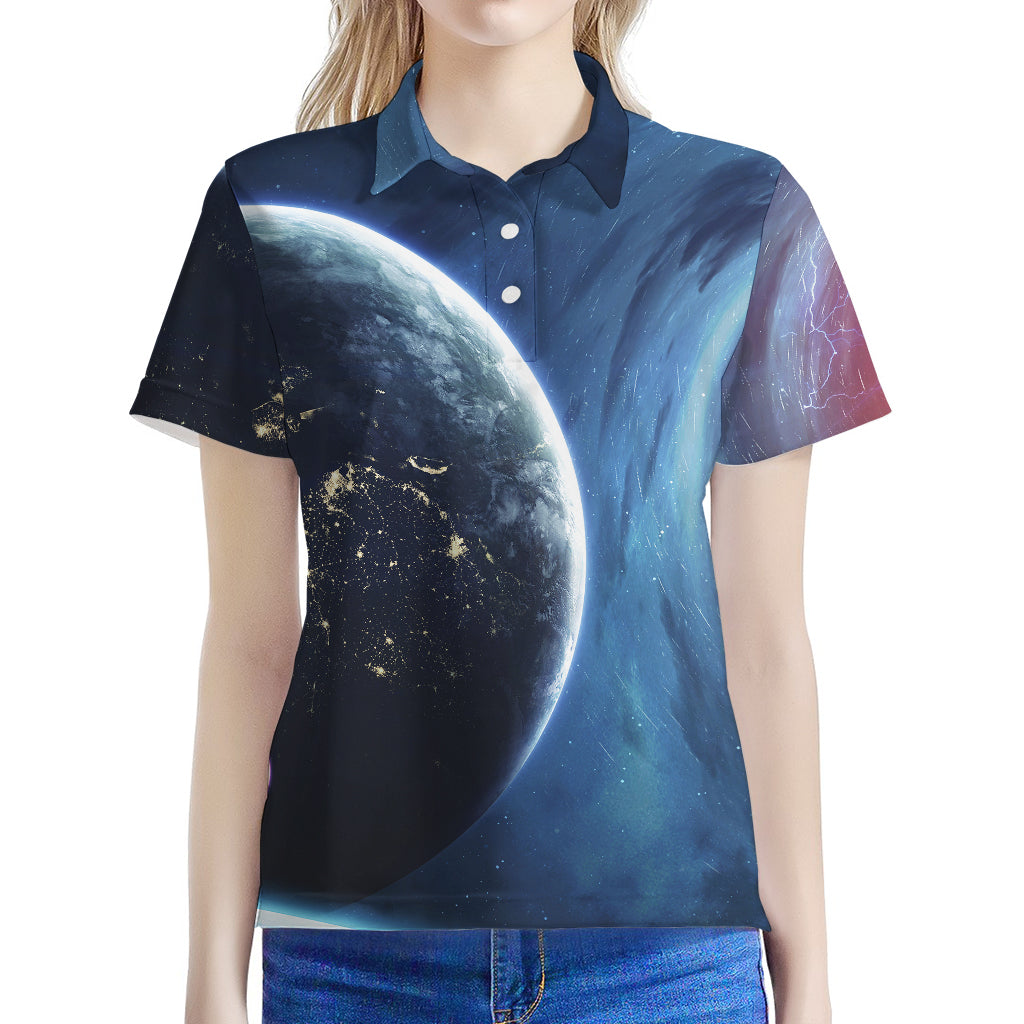 Endless Space Print Women's Polo Shirt