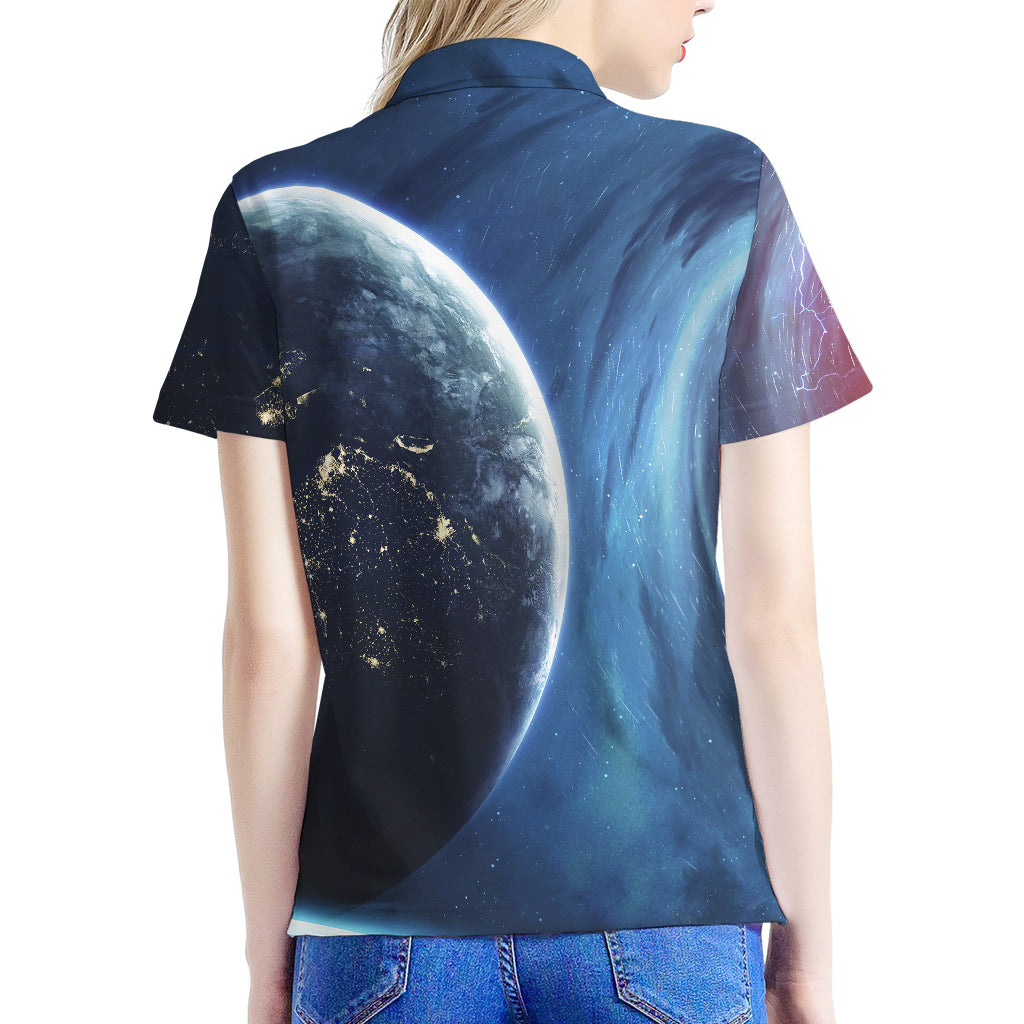 Endless Space Print Women's Polo Shirt
