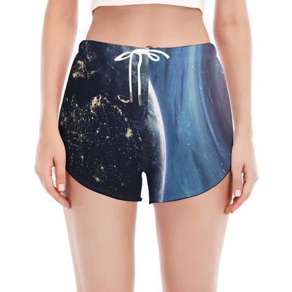 Endless Space Print Women's Split Running Shorts