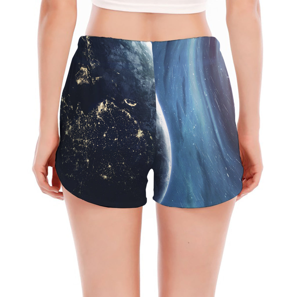 Endless Space Print Women's Split Running Shorts