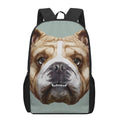 English Bulldog Portrait Print 17 Inch Backpack
