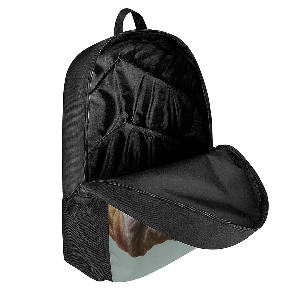 English Bulldog Portrait Print 17 Inch Backpack