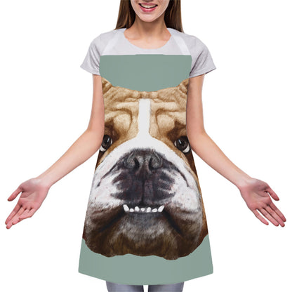 English Bulldog Portrait Print Adjustable Apron