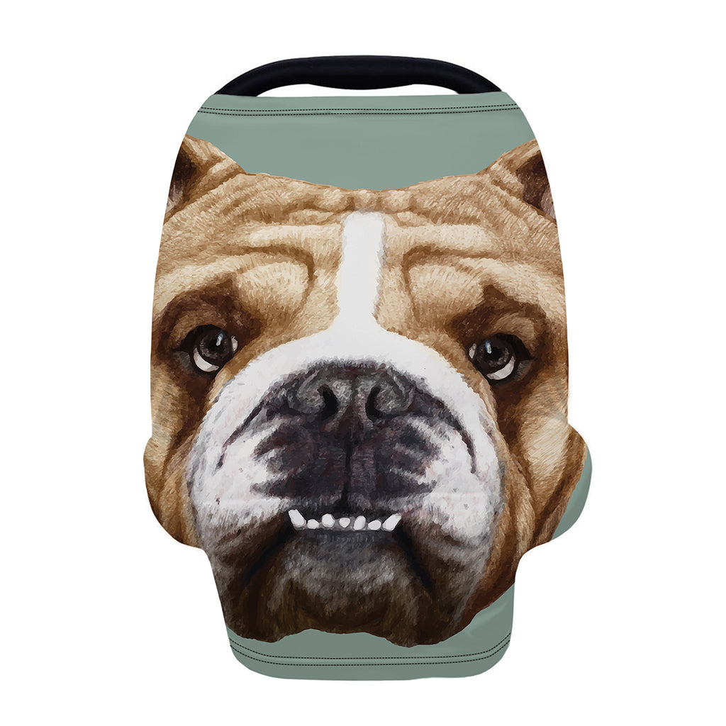 English Bulldog Portrait Print Baby Seat Cover