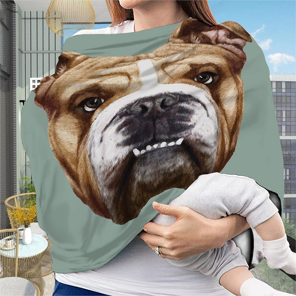 English Bulldog Portrait Print Baby Seat Cover