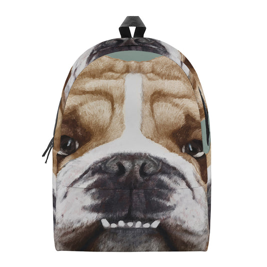 English Bulldog Portrait Print Backpack