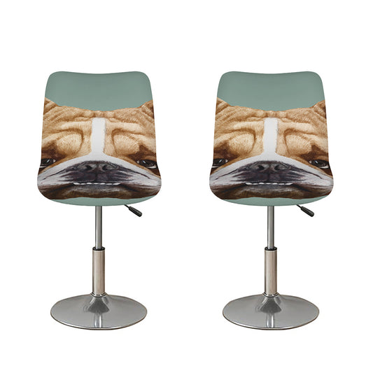 English Bulldog Portrait Print Bar Stool Covers
