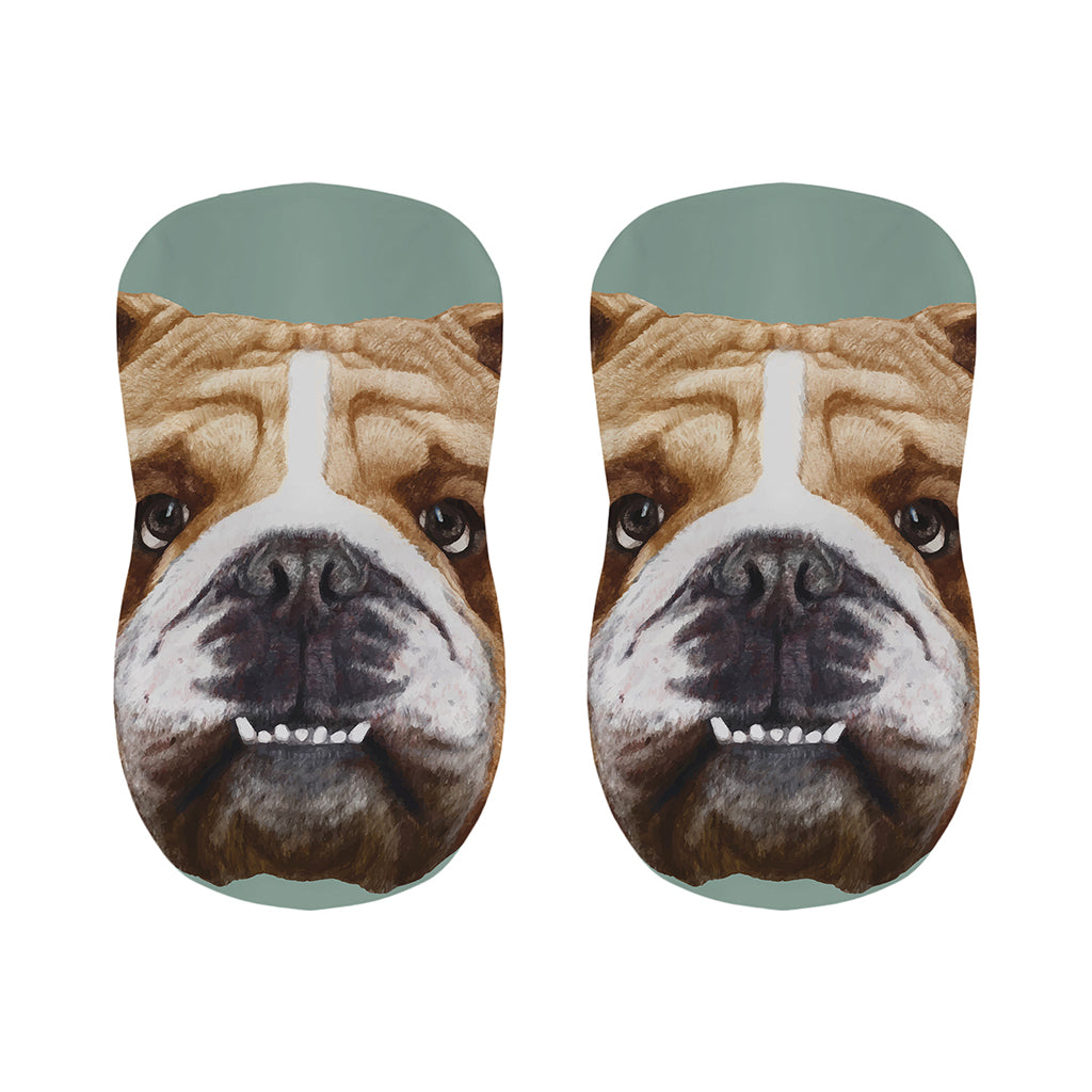 English Bulldog Portrait Print Bar Stool Covers