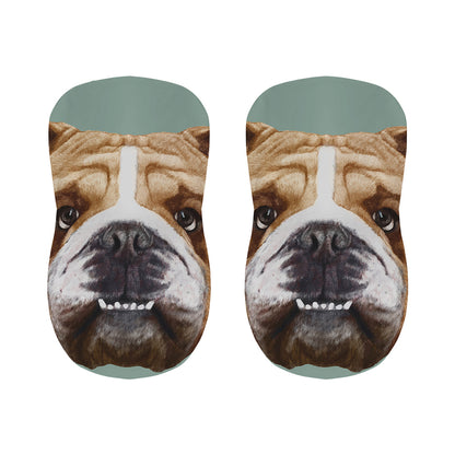 English Bulldog Portrait Print Bar Stool Covers