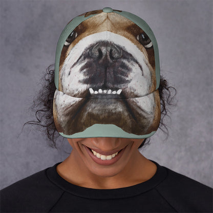 English Bulldog Portrait Print Baseball Cap