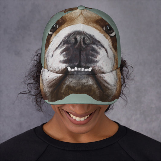 English Bulldog Portrait Print Baseball Cap