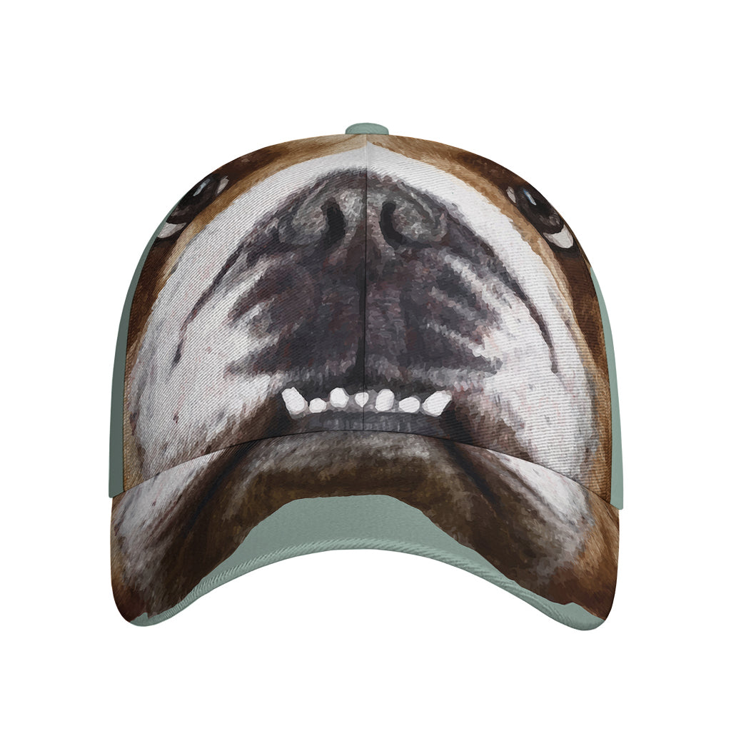 English Bulldog Portrait Print Baseball Cap