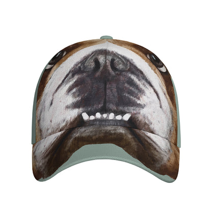English Bulldog Portrait Print Baseball Cap