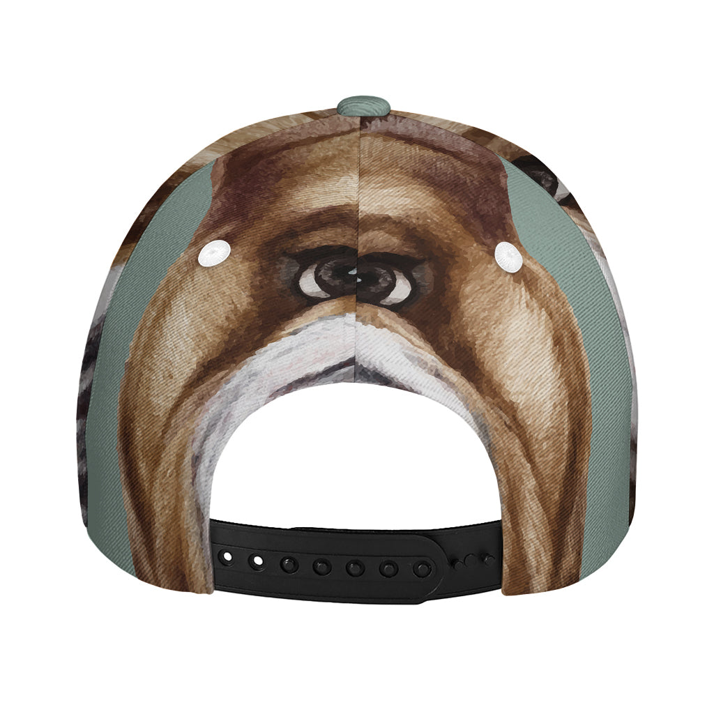 English Bulldog Portrait Print Baseball Cap