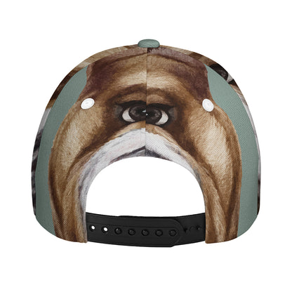 English Bulldog Portrait Print Baseball Cap