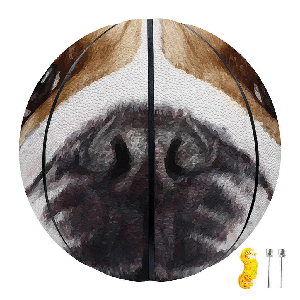 English Bulldog Portrait Print Basketball