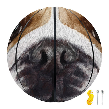 English Bulldog Portrait Print Basketball