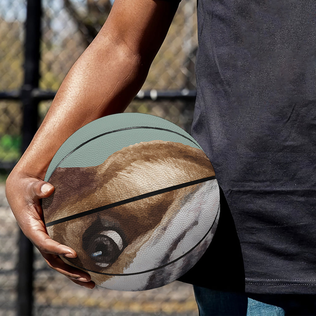 English Bulldog Portrait Print Basketball