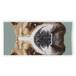 English Bulldog Portrait Print Beach Towel