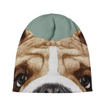 English Bulldog Portrait Print Beanie
