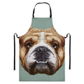 English Bulldog Portrait Print Bib Apron With Pocket