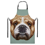 English Bulldog Portrait Print Bib Apron With Pocket