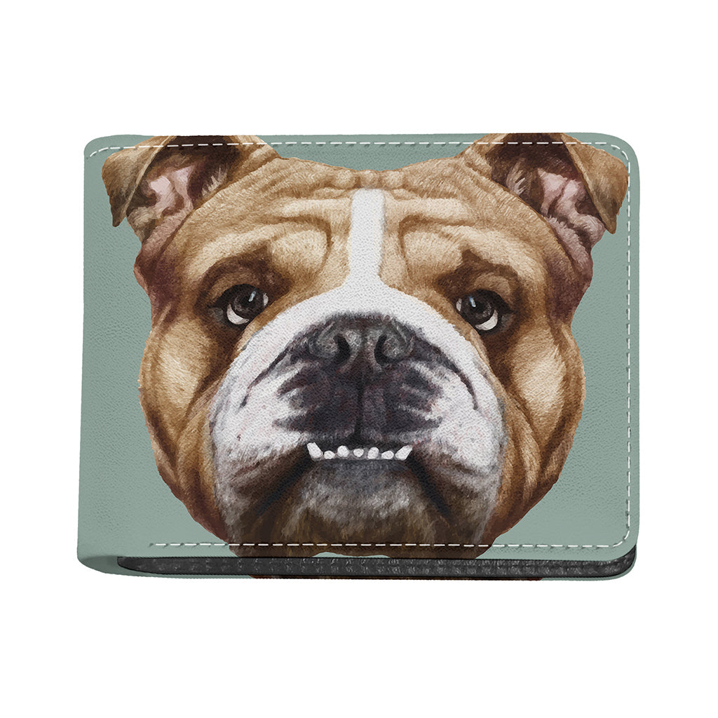 English Bulldog Portrait Print Bifold Wallet