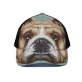 English Bulldog Portrait Print Black Mesh Trucker Hat