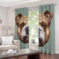 English Bulldog Portrait Print Dimout Grommet Curtains