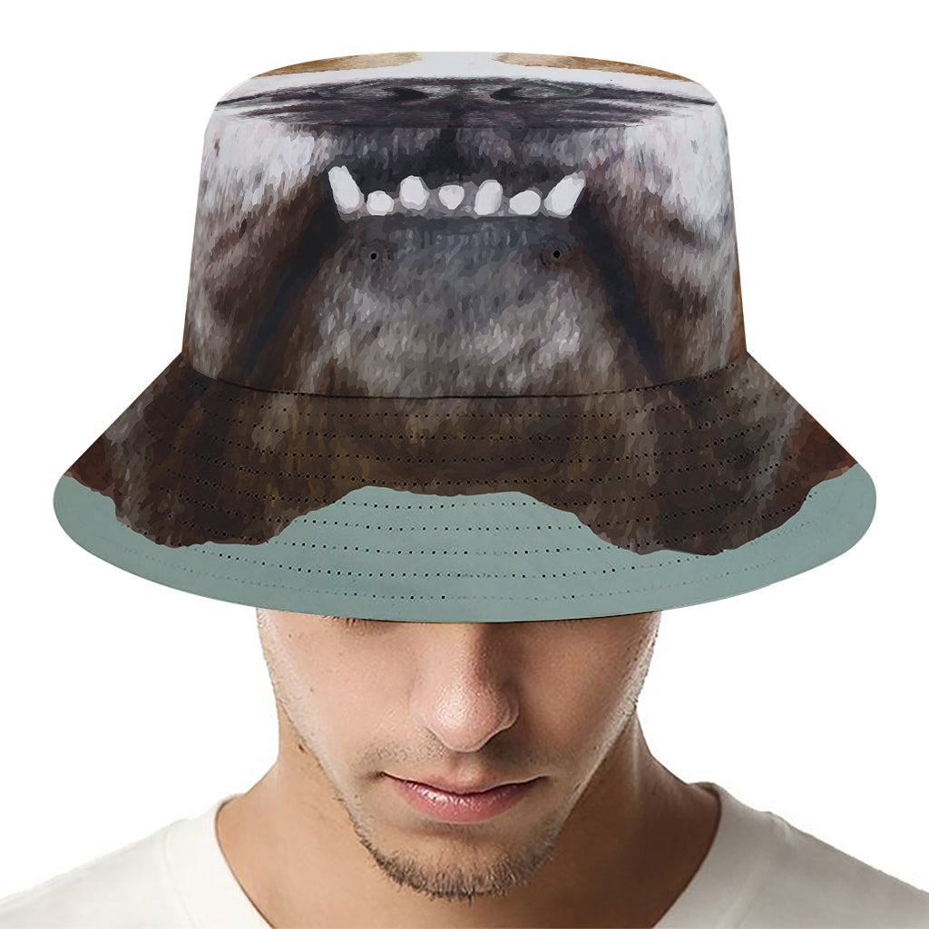 English Bulldog Portrait Print Bucket Hat