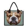 English Bulldog Portrait Print Canvas Tote Bag