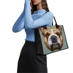 English Bulldog Portrait Print Canvas Tote Bag