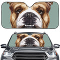 English Bulldog Portrait Print Car Windshield Sun Shade