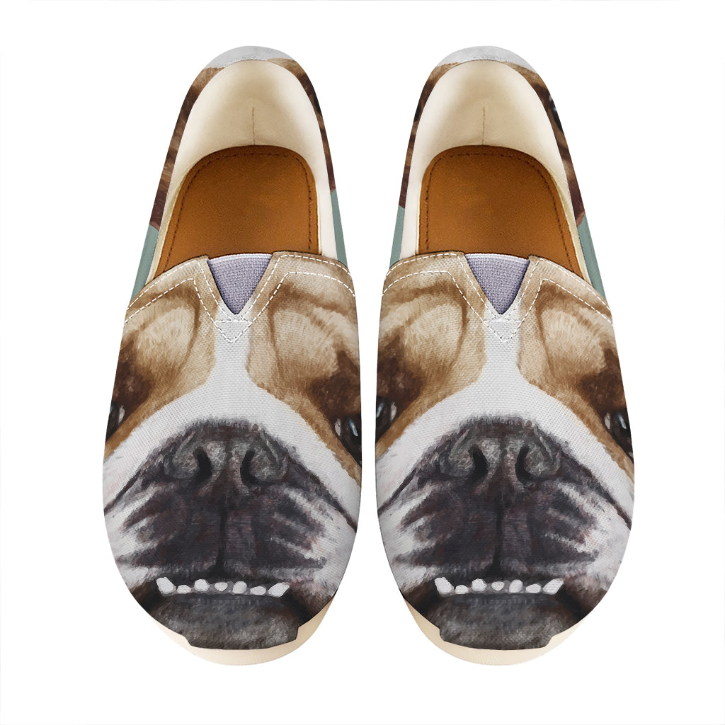English Bulldog Portrait Print Casual Shoes