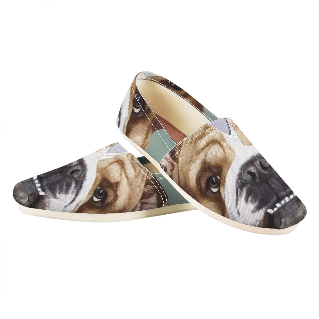 English Bulldog Portrait Print Casual Shoes