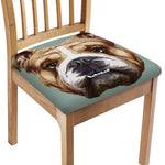 English Bulldog Portrait Print Chair Cushion Cover