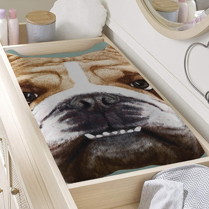 English Bulldog Portrait Print Changing Pad Cover