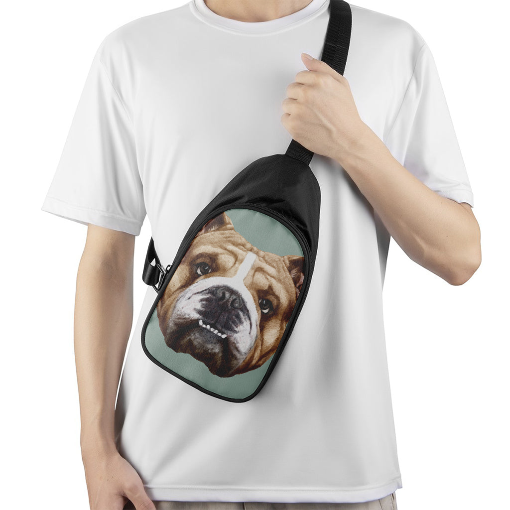 English Bulldog Portrait Print Chest Bag