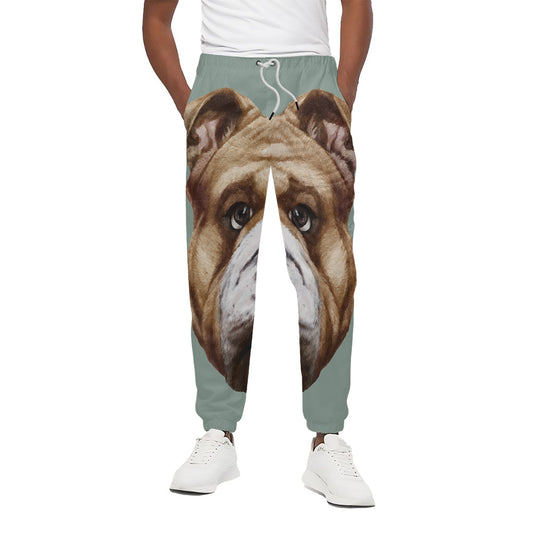English Bulldog Portrait Print Cotton Pants
