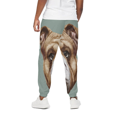 English Bulldog Portrait Print Cotton Pants