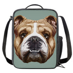 English Bulldog Portrait Print Crossbody Lunch Bag