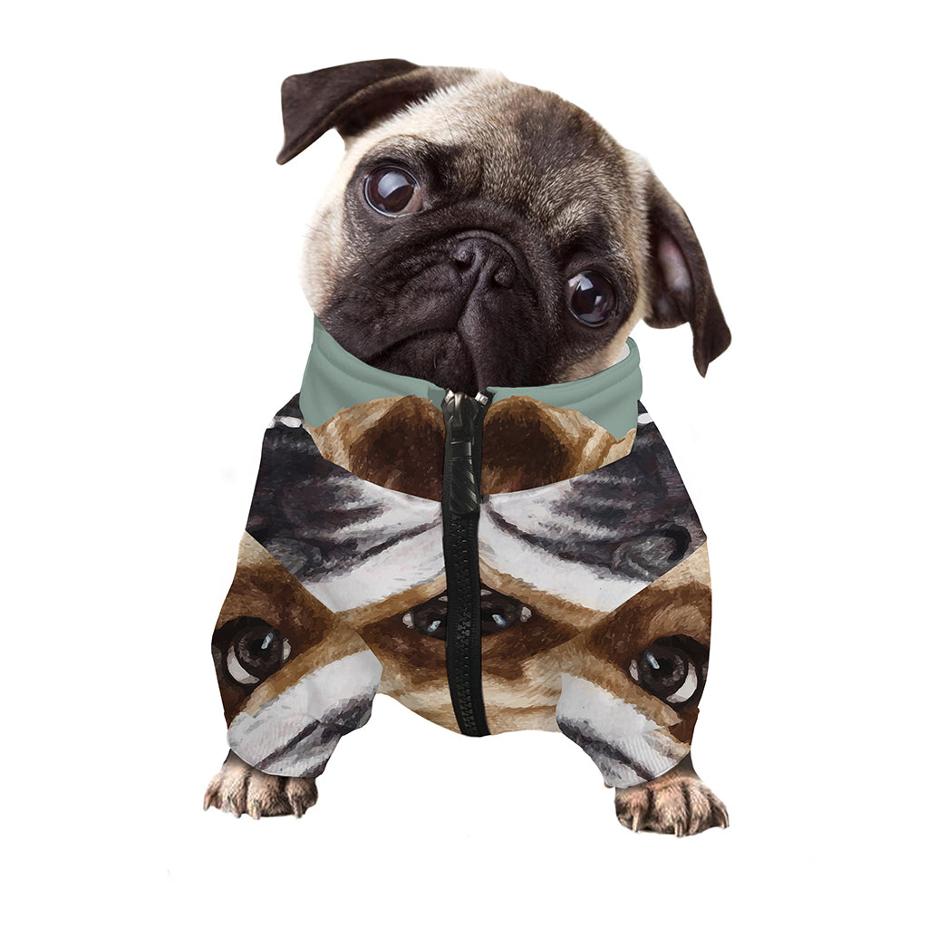 English Bulldog Portrait Print Dog Zip Up Jacket