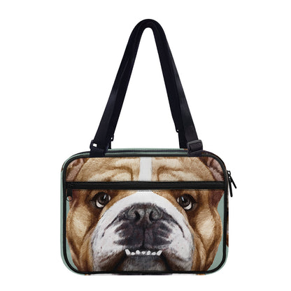 English Bulldog Portrait Print Double Strap Bible Bag