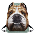 English Bulldog Portrait Print Drawstring Backpack