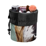 English Bulldog Portrait Print Drawstring Makeup Bag