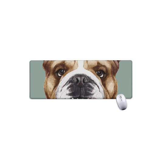 English Bulldog Portrait Print Extended Mouse Pad
